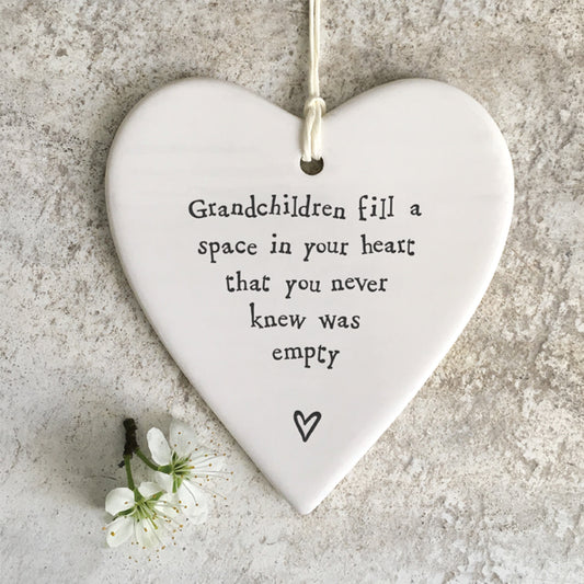 'Grandchildren' Porcelain Round Heart