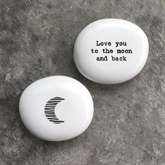 'To the Moon' Porcelain Pebble