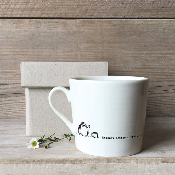 'Stroppy before coffee' Small Porcelain Mug