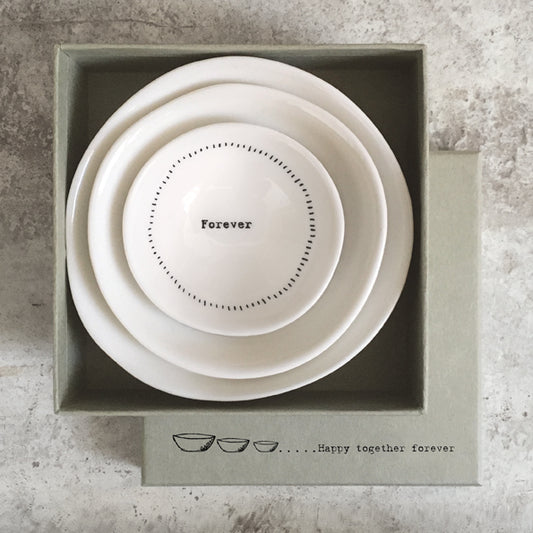 'Happy, together, forever' Porcelain bowl set