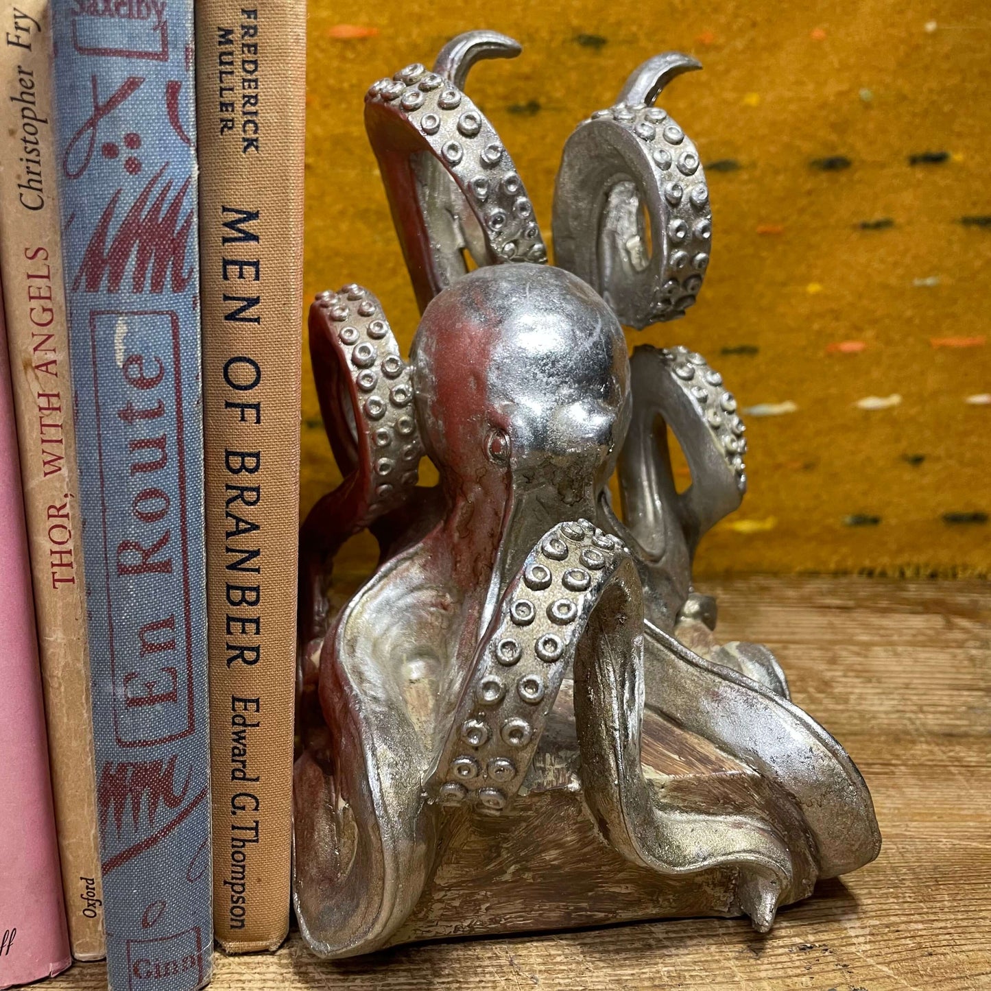 Silver Octopus Pair of Bookends