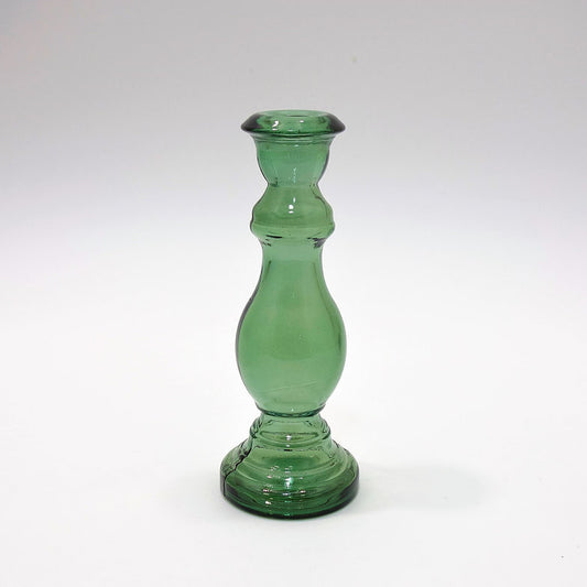 Recycled Glass Candle Stick  - Juniper Green (20cm)