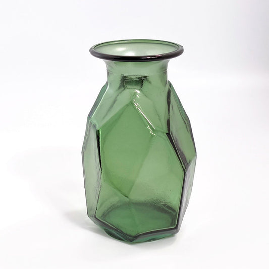 "Origami" Recycled Glass Vase - Sage Green
