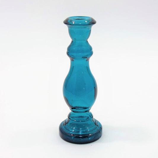 Recycled Glass Candle Stick  - Ocean Blue (20cm)