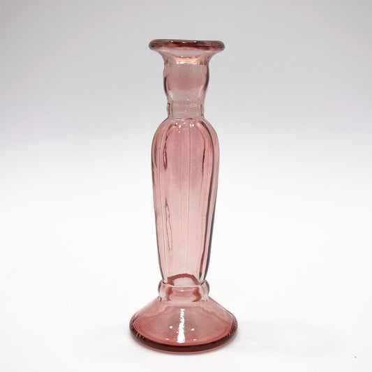 Recycled Glass Candle Stick - Pink (22cm)