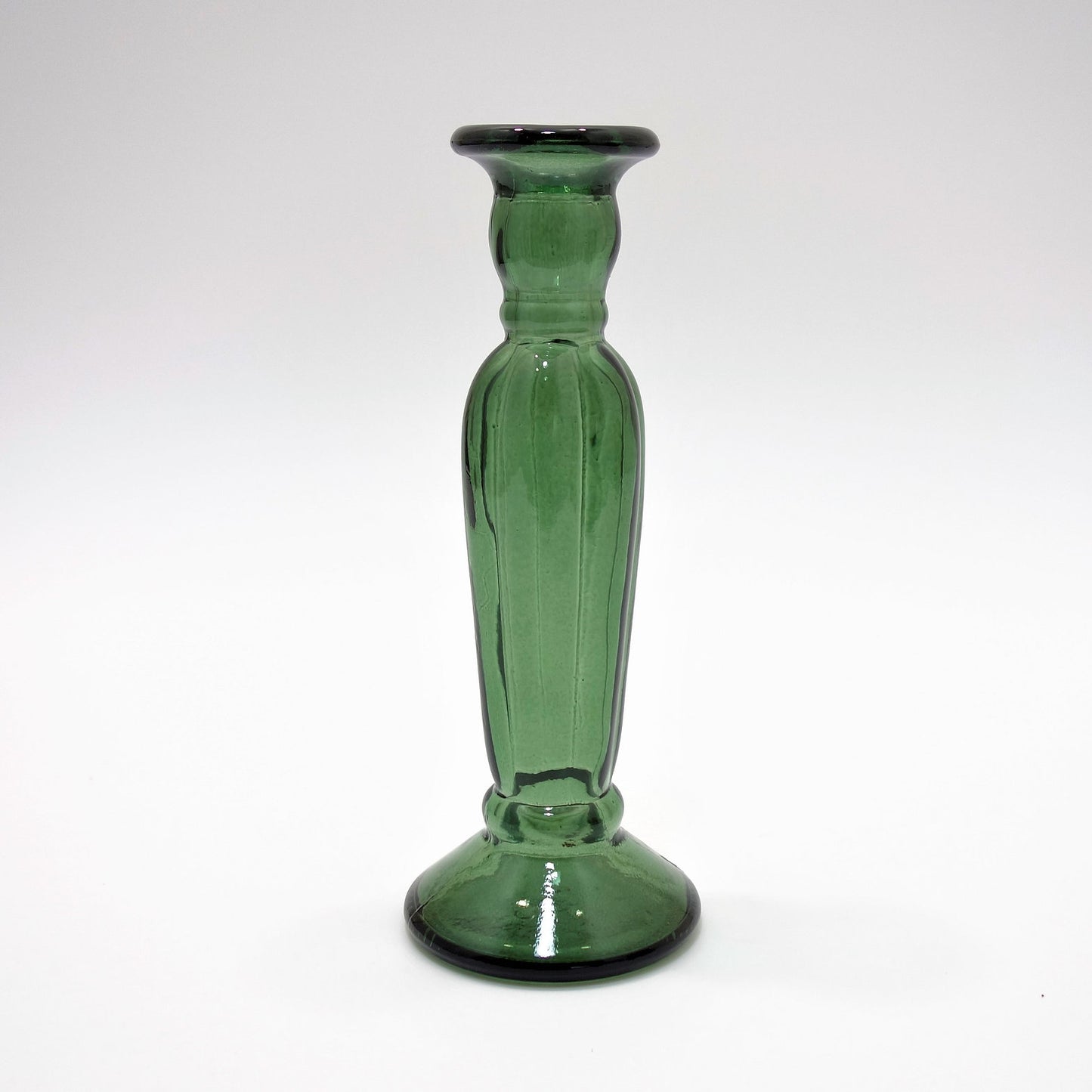 Recycled Glass Candle Stick - Juniper Green (22cm)