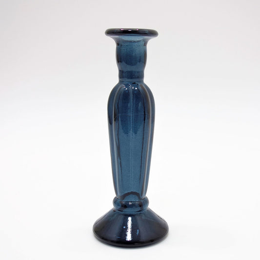 Recycled Glass Candle Stick - Petrol Blue (22cm)
