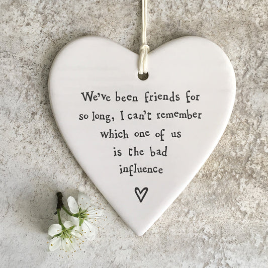 'Bad Influence' Porcelain Round Heart