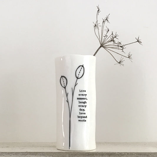 'Live, Laugh, Love' Medium porcelain vase