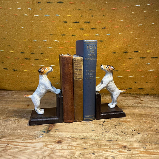 Cast Iron Antiqued Pair of Terrier Bookends